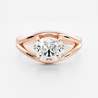 Oval Three Stone Lab Grown Diamond Engagement Ring