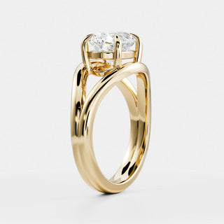 Oval Three Stone Lab Grown Diamond Engagement Ring