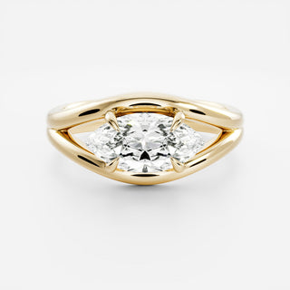 Oval Three Stone Lab Grown Diamond Engagement Ring