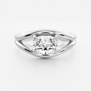 Oval Three Stone Lab Grown Diamond Engagement Ring