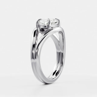 Oval Three Stone Lab Grown Diamond Engagement Ring