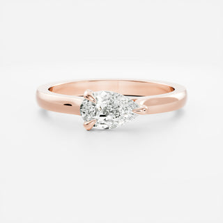 Oval Three Stone Lab Grown Diamond Engagement Ring