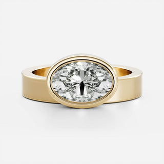 Oval Three Stone Lab Grown Diamond Engagement Ring