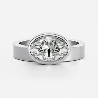 Oval Three Stone Lab Grown Diamond Engagement Ring