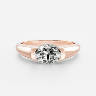 Oval Three Stone Lab Grown Diamond Engagement Ring