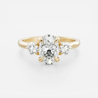 Oval Three Stone Lab Grown Diamond Engagement Ring