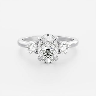 Oval Three Stone Lab Grown Diamond Engagement Ring