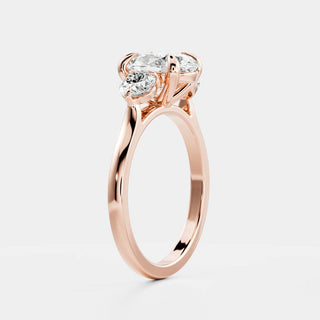Oval Three Stone Lab Grown Diamond Engagement Ring