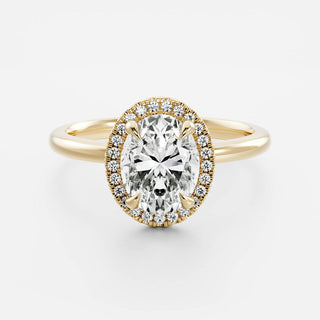 Oval Three Stone Lab Grown Diamond Engagement Ring
