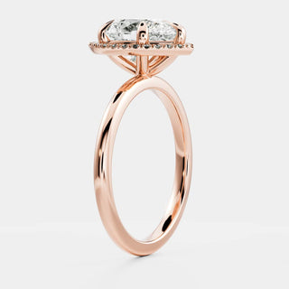 Oval Three Stone Lab Grown Diamond Engagement Ring