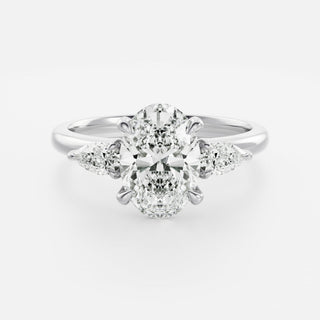 Oval Three Stone Lab Grown Diamond Engagement Ring