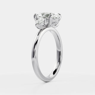 Oval Three Stone Lab Grown Diamond Engagement Ring