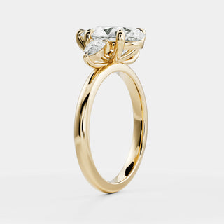 Oval Three Stone Lab Grown Diamond Engagement Ring