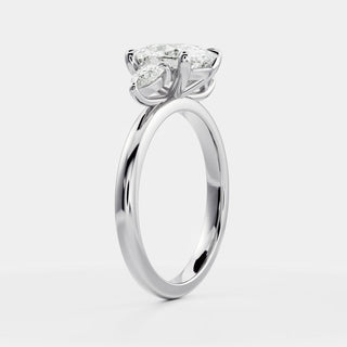 Oval Three Stone Lab Grown Diamond Engagement Ring