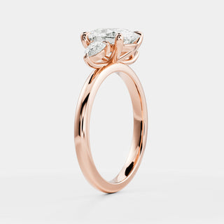 Oval Three Stone Lab Grown Diamond Engagement Ring