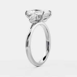 Oval Three Stone Lab Grown Diamond Engagement Ring