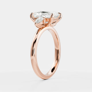 Oval Three Stone Lab Grown Diamond Engagement Ring