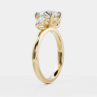 Oval Three Stone Lab Grown Diamond Engagement Ring