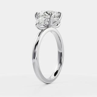 Oval Three Stone Lab Grown Diamond Engagement Ring