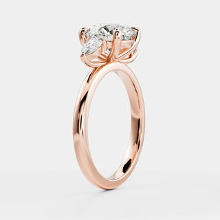 Oval Three Stone Lab Grown Diamond Engagement Ring
