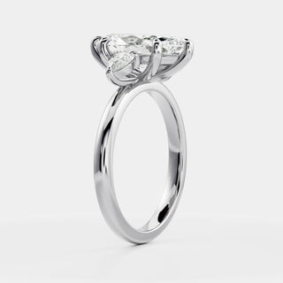 Oval Three Stone Lab Grown Diamond Engagement Ring