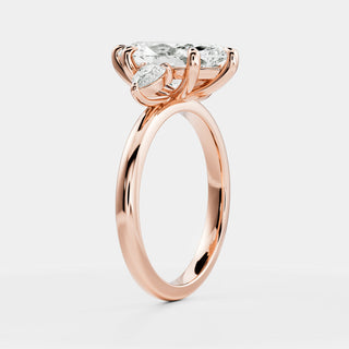 Oval Three Stone Lab Grown Diamond Engagement Ring