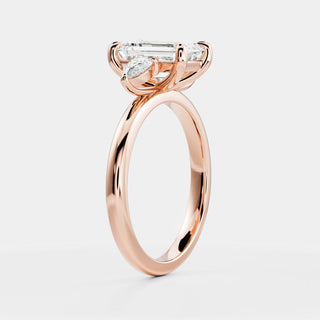 Oval Three Stone Lab Grown Diamond Engagement Ring