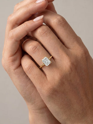 Radiant Hidden Halo Lab Grown Diamond Engagement Ring