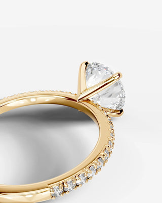 Round Pave Lab Grown Diamond Engagement Ring