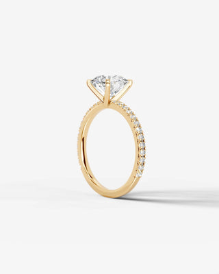 Round Pave Lab Grown Diamond Engagement Ring