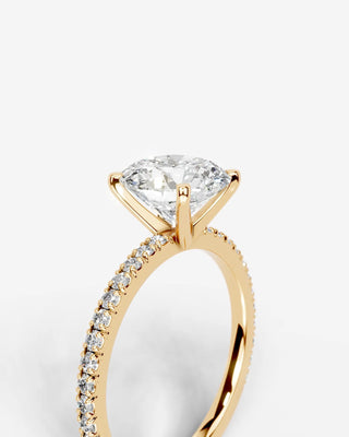 Round Pave Lab Grown Diamond Engagement Ring