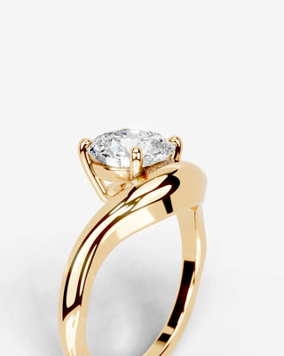 Round Swirl Solitaire Lab Grown Diamond Engagement Ring