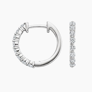 0.5 TCW Round Cut Hoops Moissanite Earrings 2