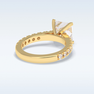 4.0 CT Pave Engagement Ring Featuring Princess Moissanite