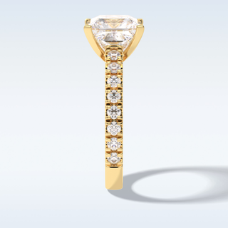 4.0 CT Pave Engagement Ring Featuring Princess Moissanite
