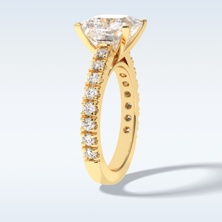 4.0 CT Pave Engagement Ring Featuring Princess Moissanite