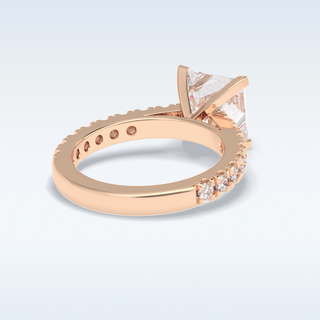 4.0 CT Pave Engagement Ring Featuring Princess Moissanite