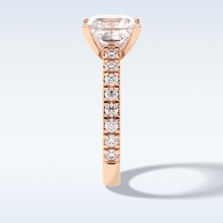 4.0 CT Pave Engagement Ring Featuring Princess Moissanite