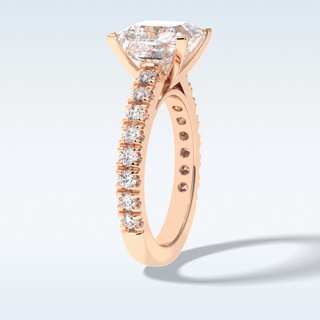 4.0 CT Pave Engagement Ring Featuring Princess Moissanite