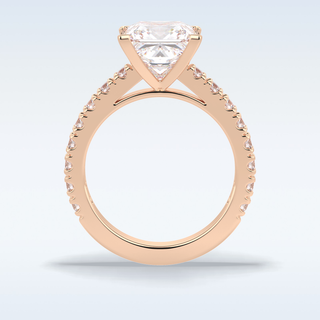 4.0 CT Pave Engagement Ring Featuring Princess Moissanite