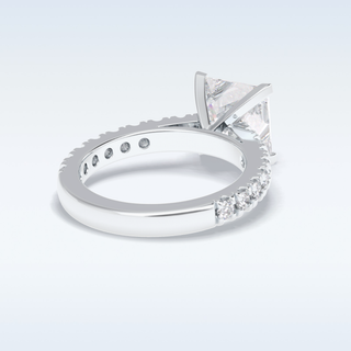 4.0 CT Pave Engagement Ring Featuring Princess Moissanite