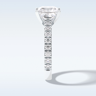 4.0 CT Pave Engagement Ring Featuring Princess Moissanite