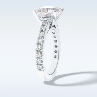 4.0 CT Pave Engagement Ring Featuring Princess Moissanite
