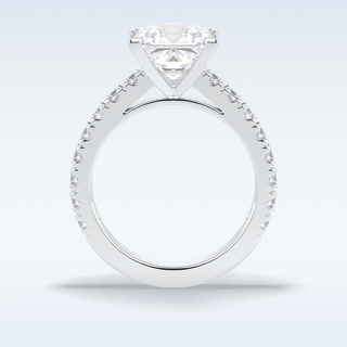 4.0 CT Pave Engagement Ring Featuring Princess Moissanite