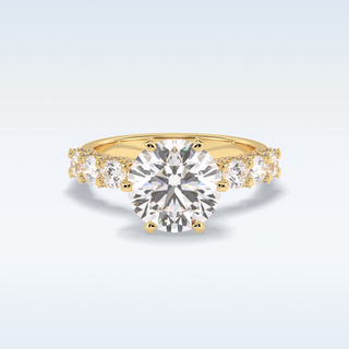 Moissanite Bridal Set – 3.0 CT Round Cut Engagement Ring with Matching Band