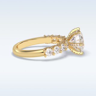 Moissanite Bridal Set – 3.0 CT Round Cut Engagement Ring with Matching Band