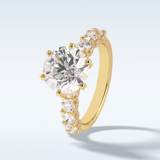 Moissanite Bridal Set – 3.0 CT Round Cut Engagement Ring with Matching Band