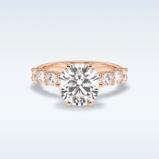 Moissanite Bridal Set – 3.0 CT Round Cut Engagement Ring with Matching Band