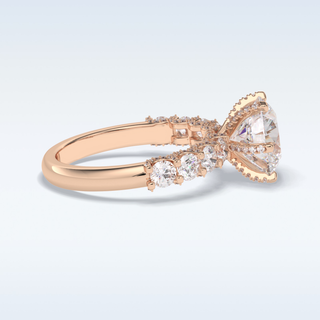 Moissanite Bridal Set – 3.0 CT Round Cut Engagement Ring with Matching Band