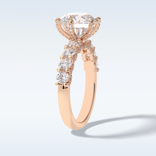 Moissanite Bridal Set – 3.0 CT Round Cut Engagement Ring with Matching Band